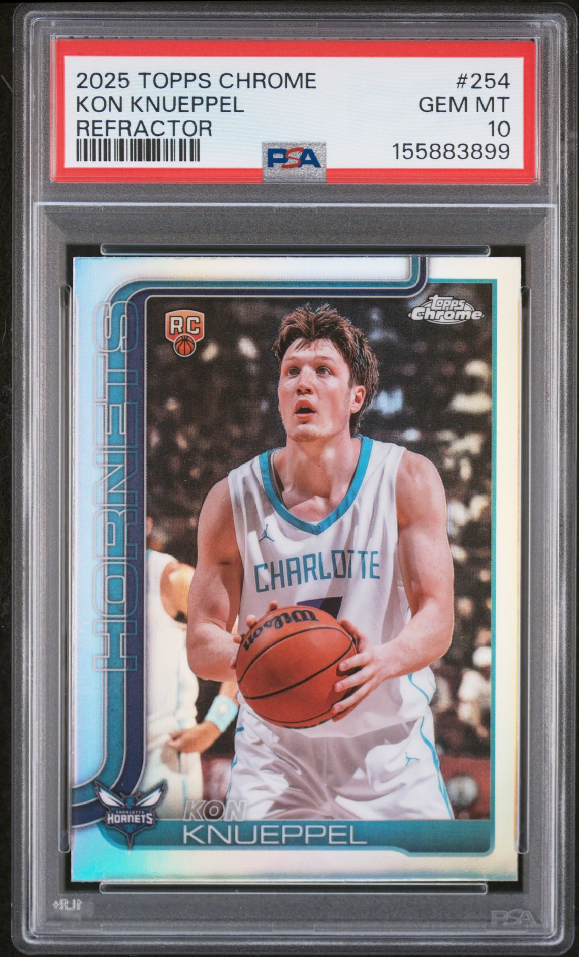 2025 Topps Chrome Kon Knueppel #254 (Refractor) Gem Mt 10 front view - PSA graded GEM MT 10