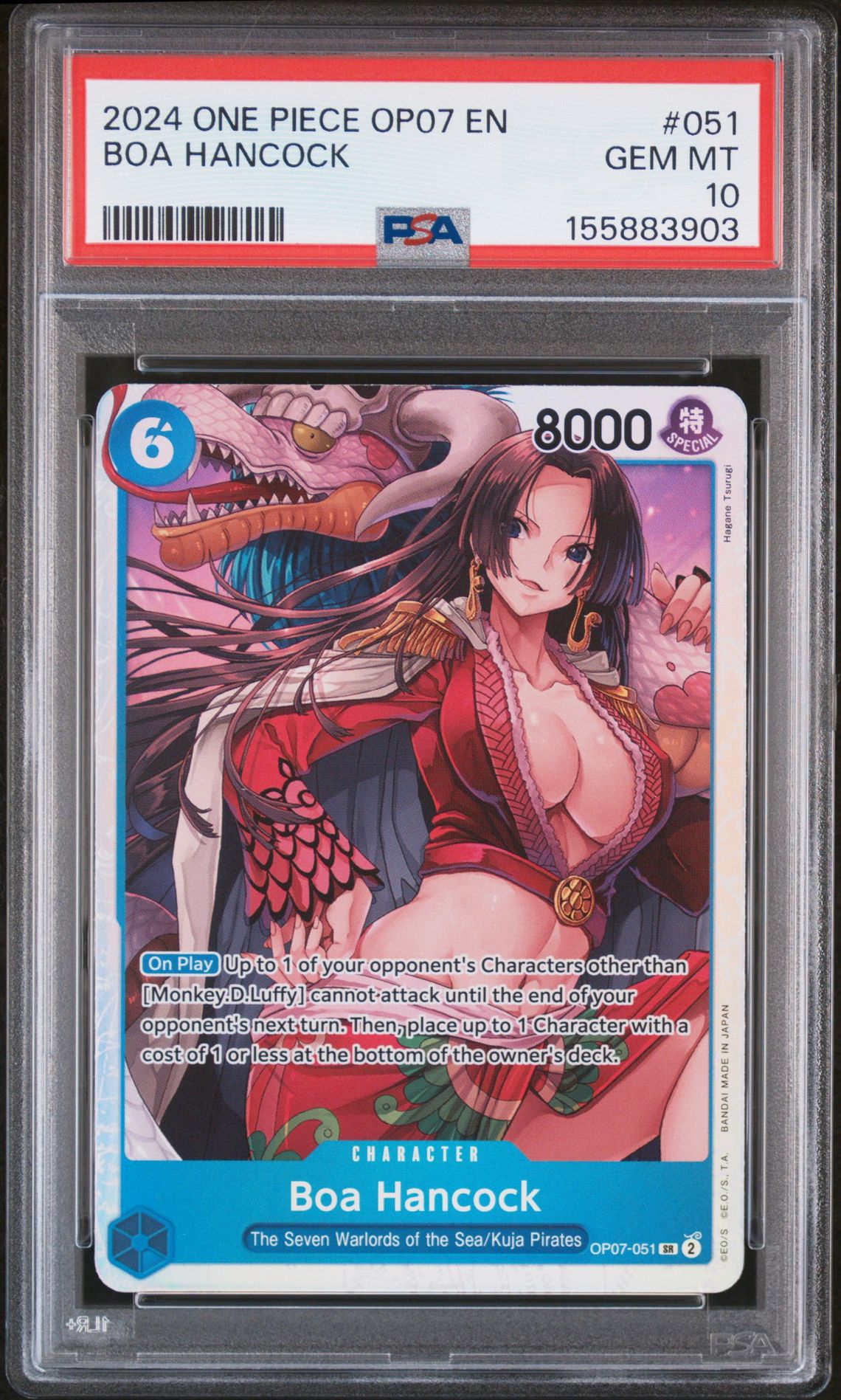 2024 One Piece Op07-500 Years In The Future Boa Hancock #051 Gem Mt 10 front