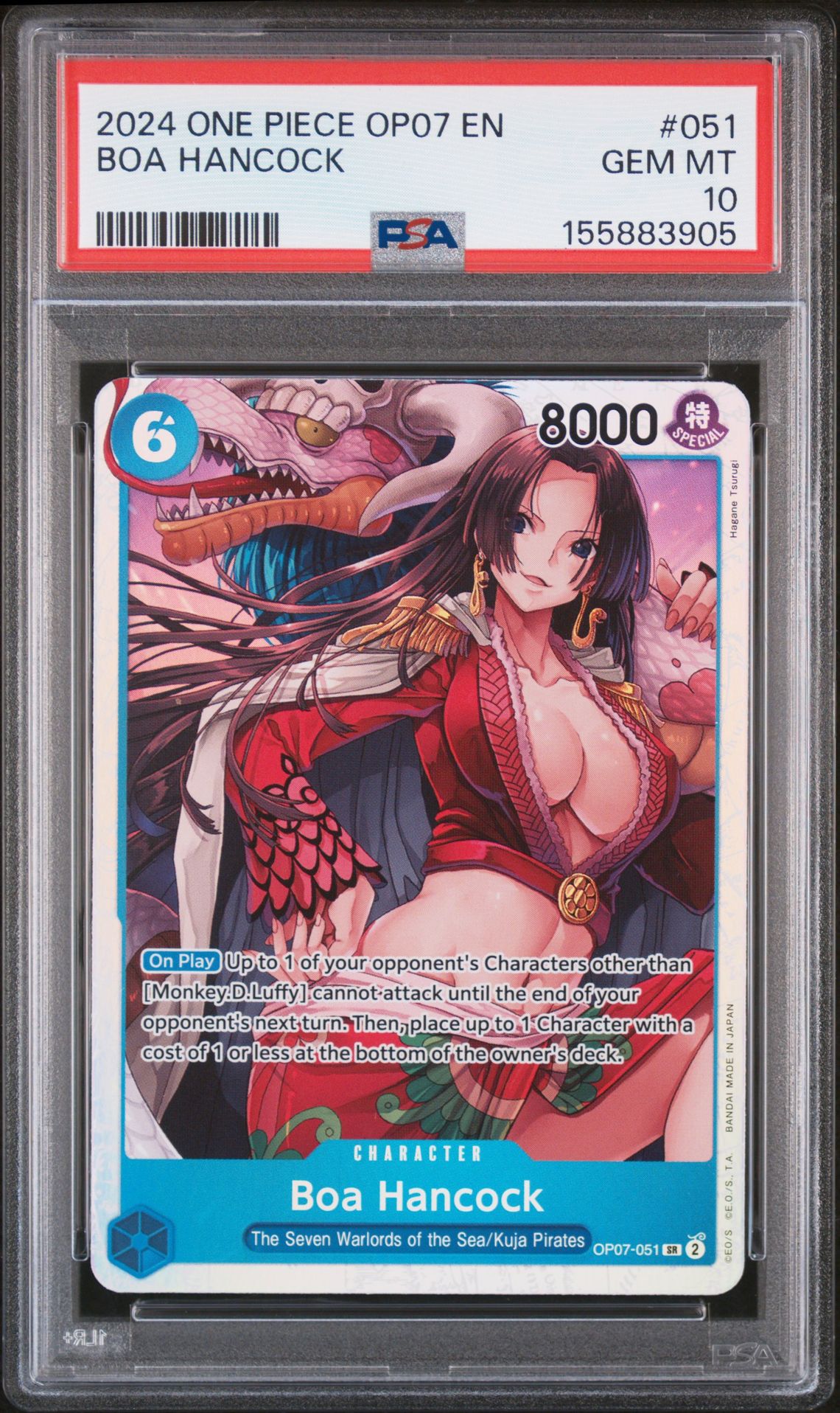 2024 One Piece Op07-500 Years In The Future Boa Hancock #051 Gem Mt 10 front view - PSA graded GEM MT 10