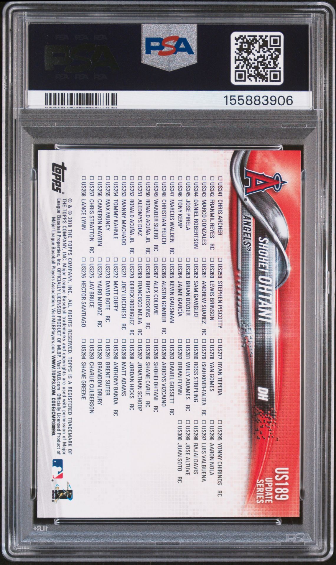 2018 Topps Update Shohei Ohtani #Us189 Mint 9 back