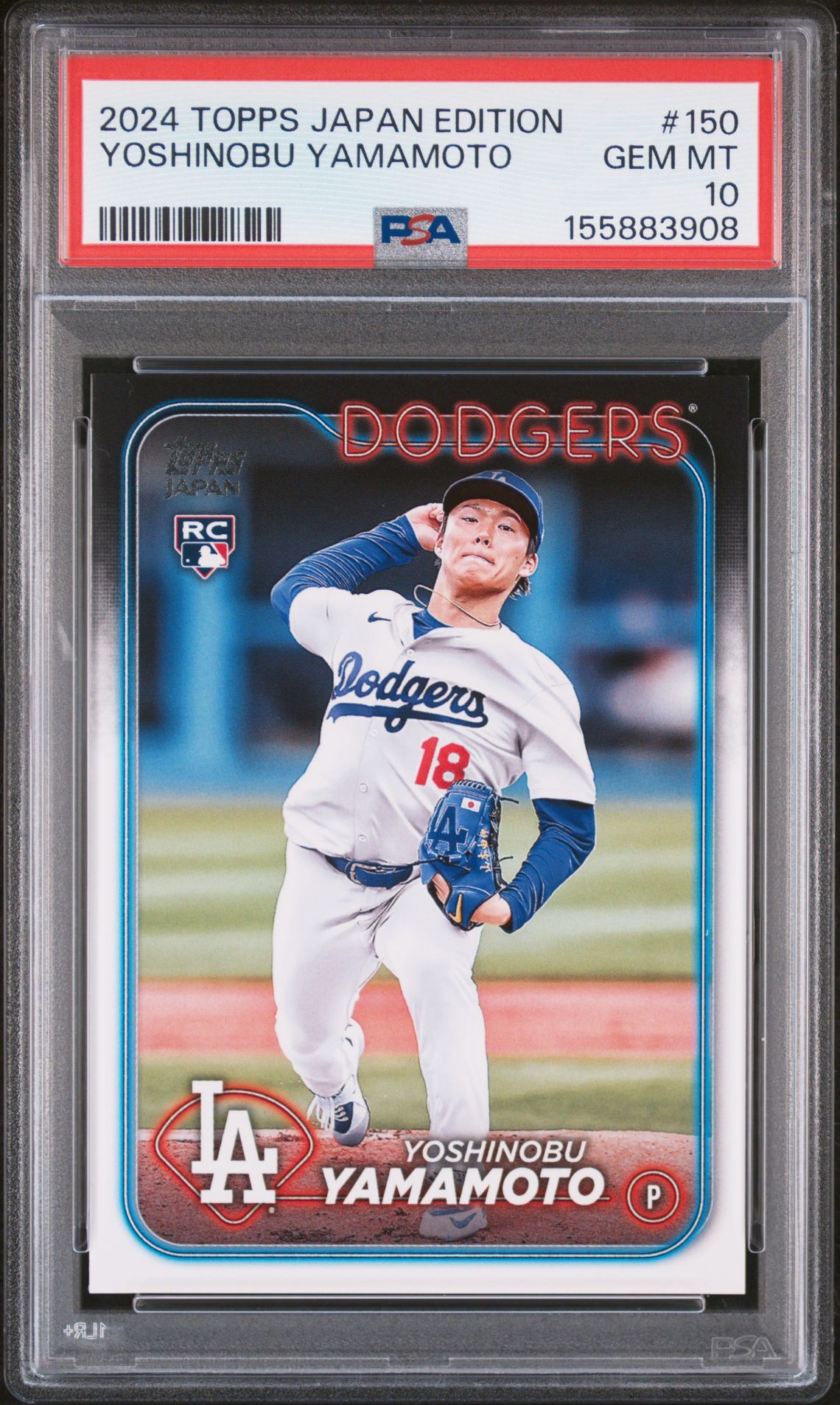 2024 Topps Baseball Japan Edition Yoshinobu Yamamoto #150 Gem Mt 10 front view - PSA graded GEM MT 10