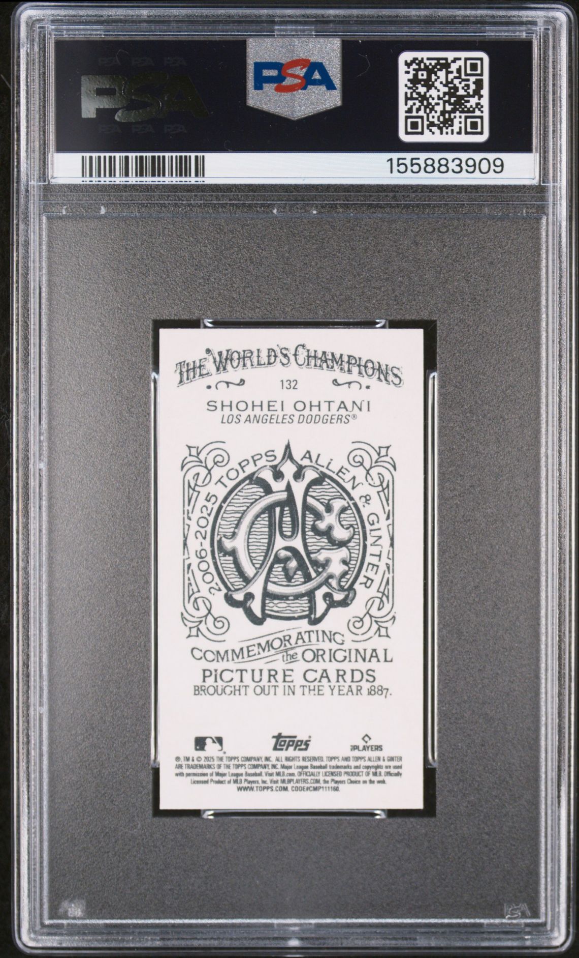 2025 Topps Allen & Ginter Shohei Ohtani #132 (Mini) Gem Mt 10 back