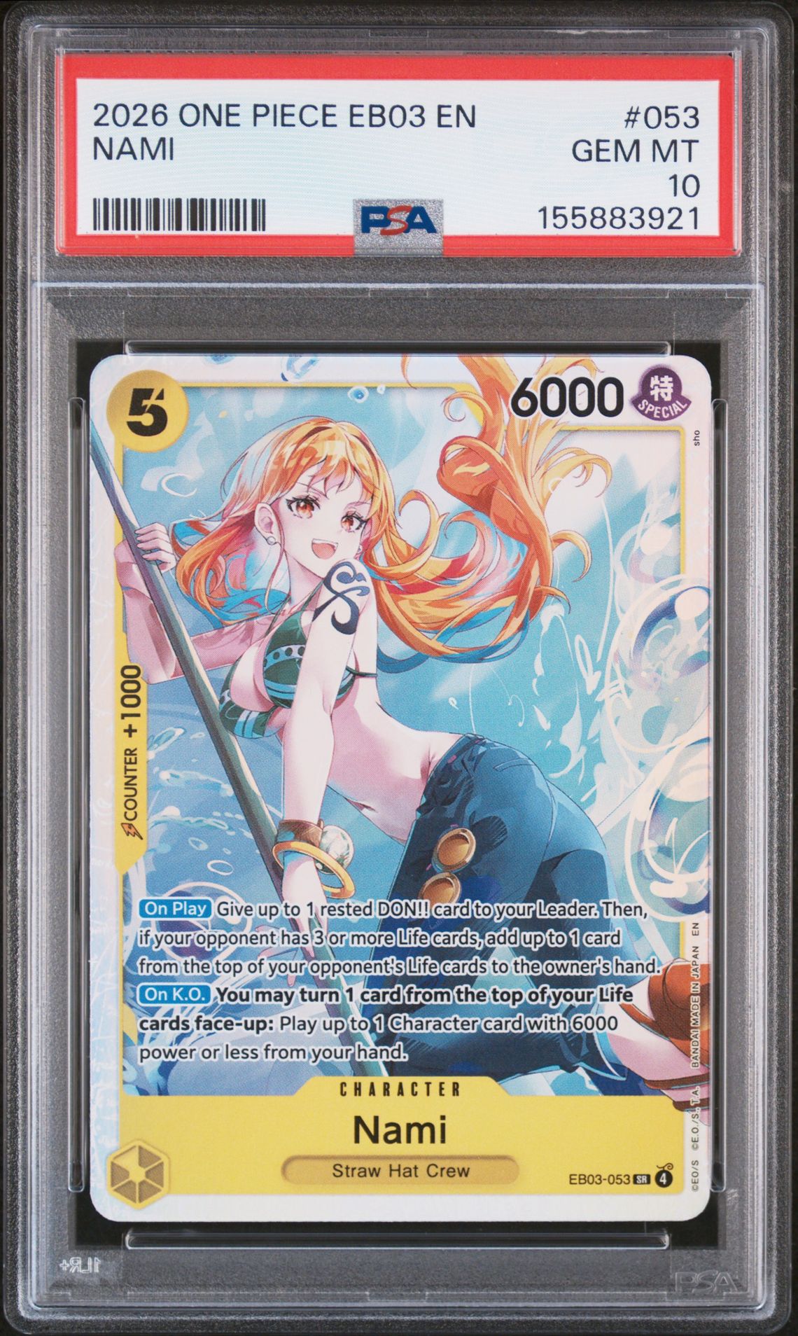 2026 One Piece Eb03-Extra Booster -One Piece Heroines Edition- Nami #053 Gem Mt 10 front