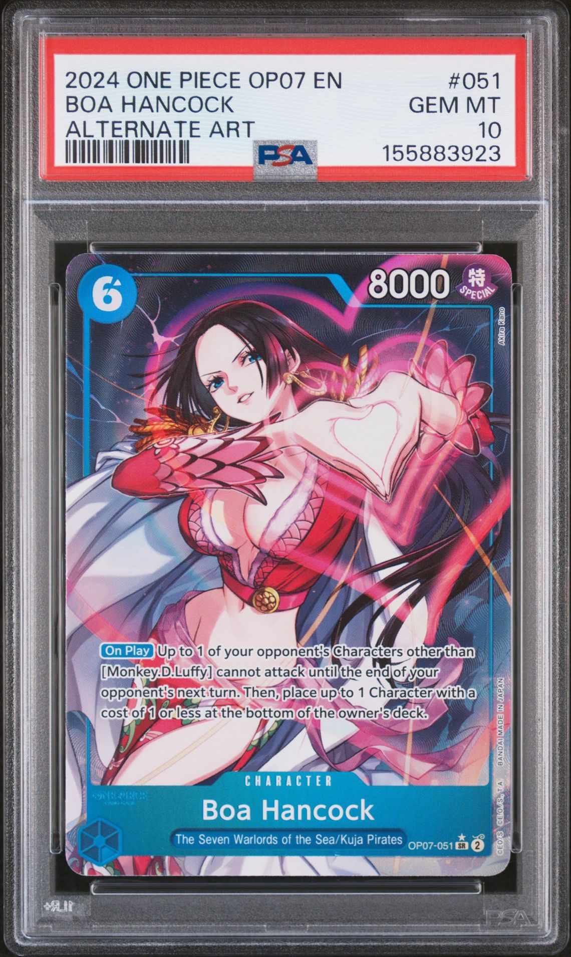 2024 One Piece Op07-500 Years In The Future Boa Hancock #051 (Alternate Art) Gem Mt 10 front