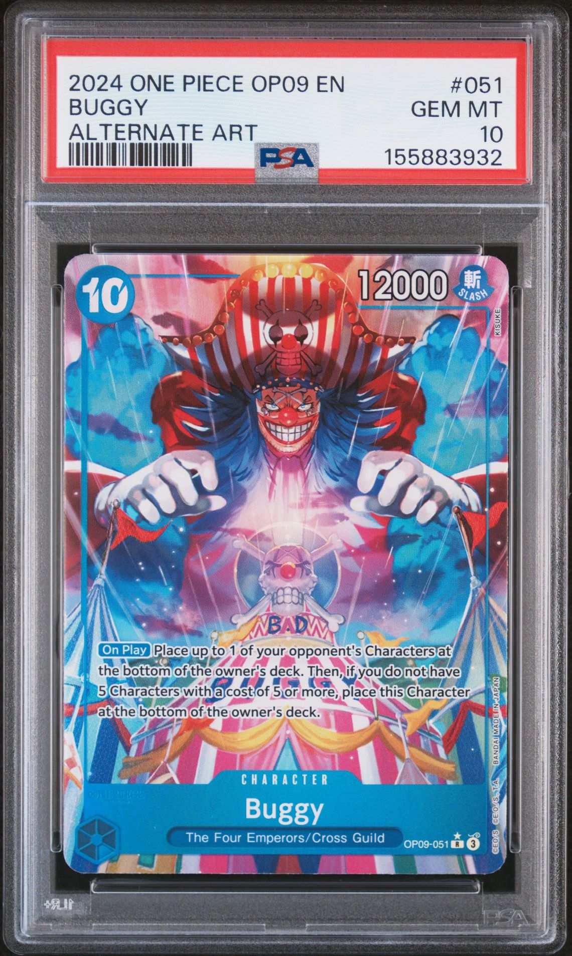2024 One Piece Op09-Emperors In The New World Buggy #051 (Alternate Art) Gem Mt 10 front