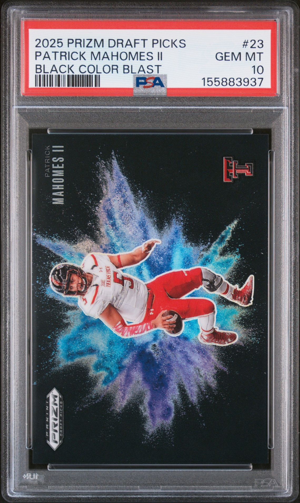 2025 Panini Prizm Draft Picks Black Color Blast Patrick Mahomes Ii #23 Gem Mt 10 front