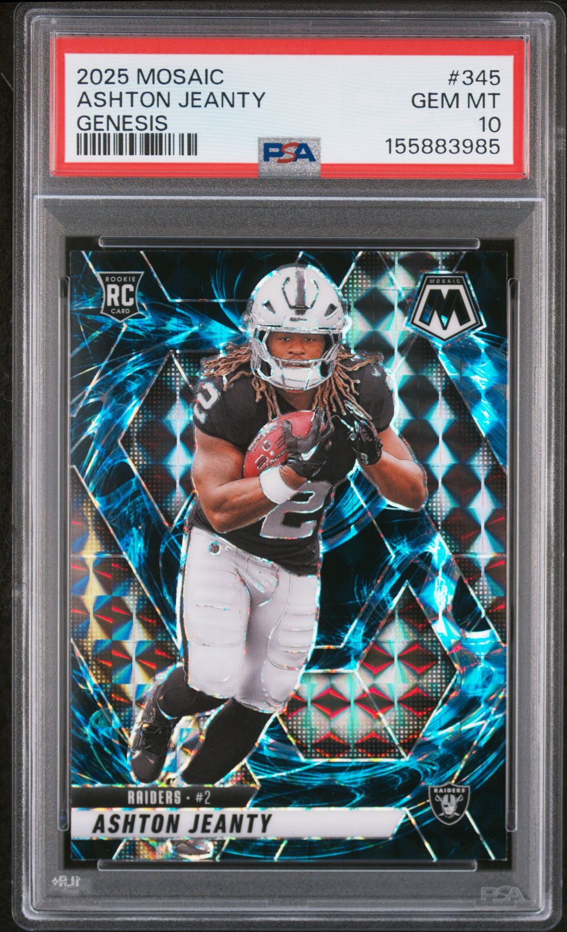 2025 Panini Mosaic Ashton Jeanty #345 (Genesis) Gem Mt 10 front