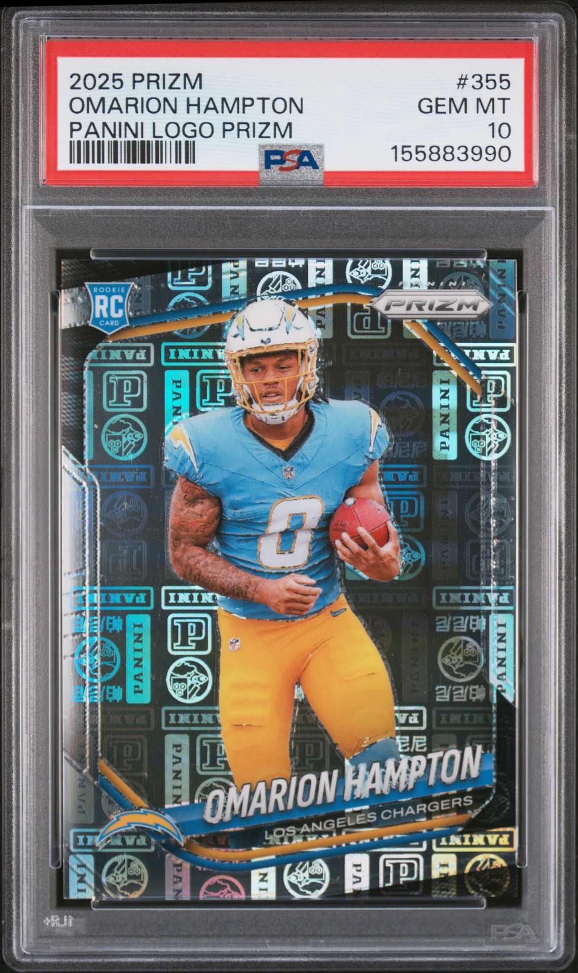 2025 Panini Prizm Omarion Hampton #355 (Panini Logo Prizm) Gem Mt 10 front
