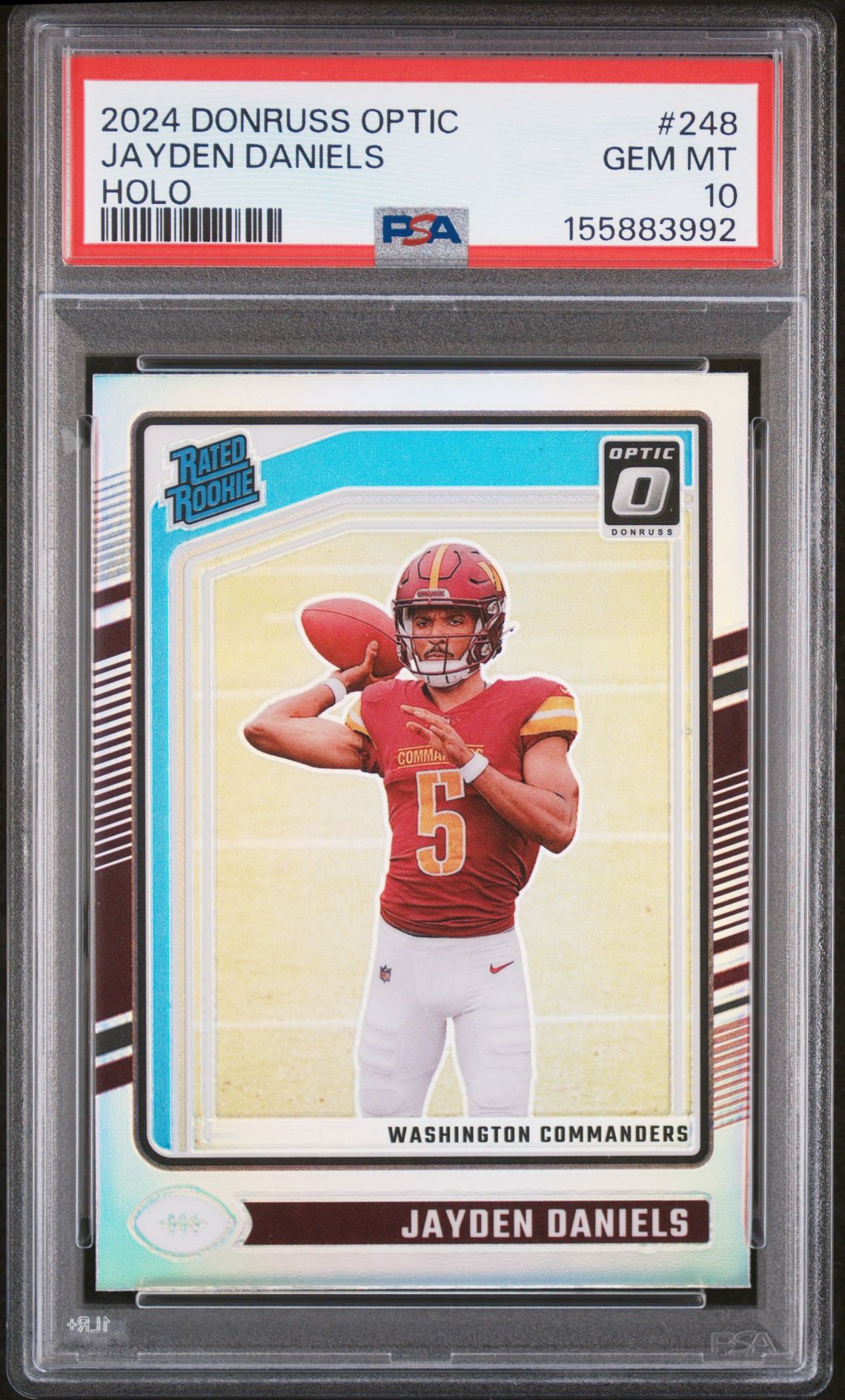 2024 Panini Donruss Optic Jayden Daniels #248 (Holo) Gem Mt 10 front