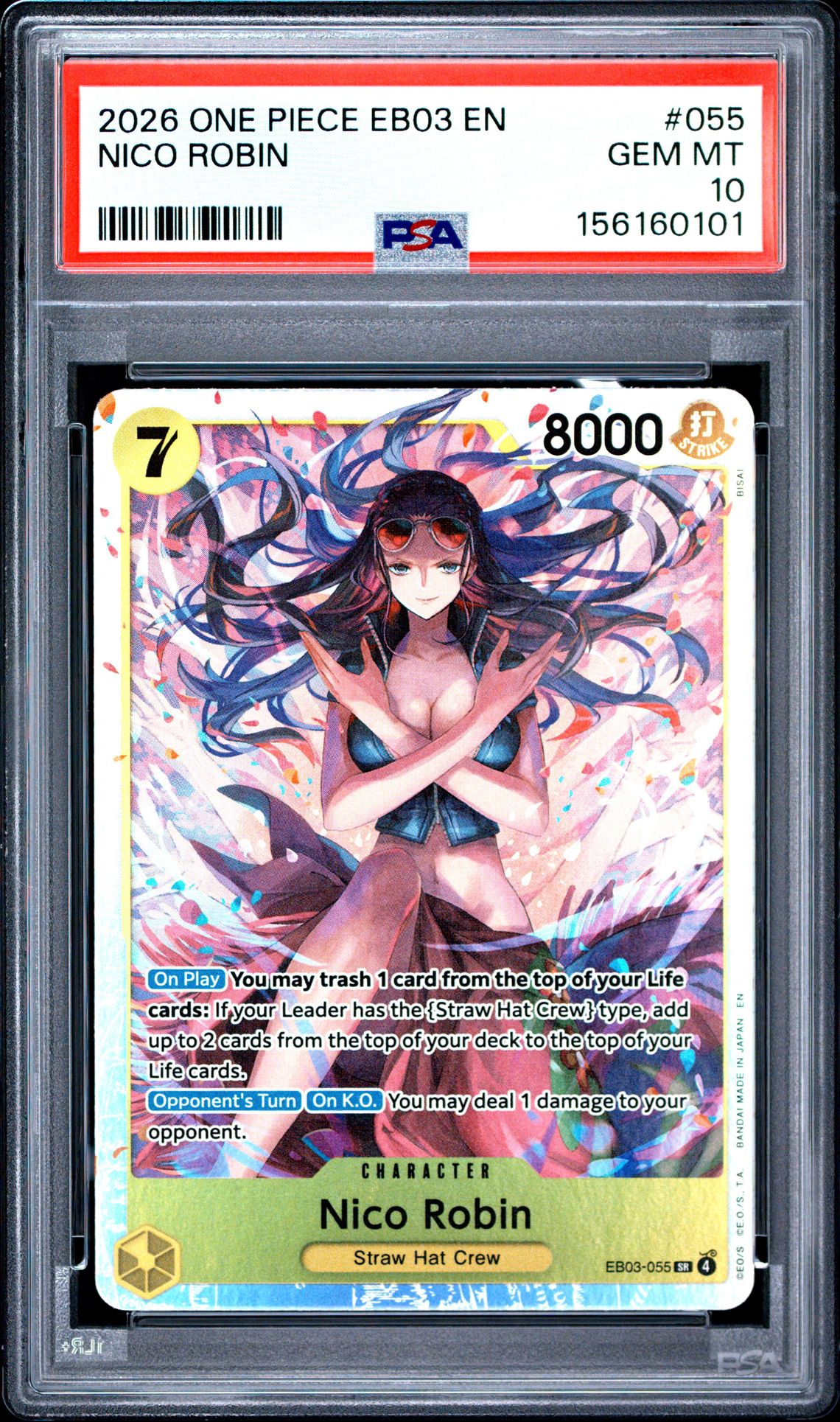 2026 One Piece Eb03-Extra Booster -One Piece Heroines Edition- Nico Robin #055 Gem Mt 10 front