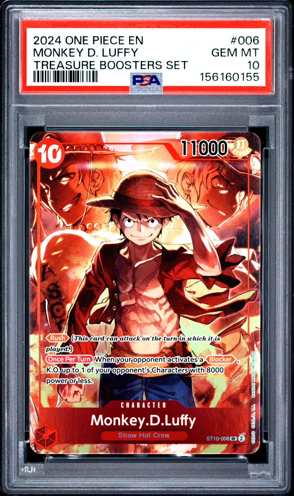 2024 One Piece Promos Monkey D. Luffy #006 (Treasure Boosters Set) Gem Mt 10 front