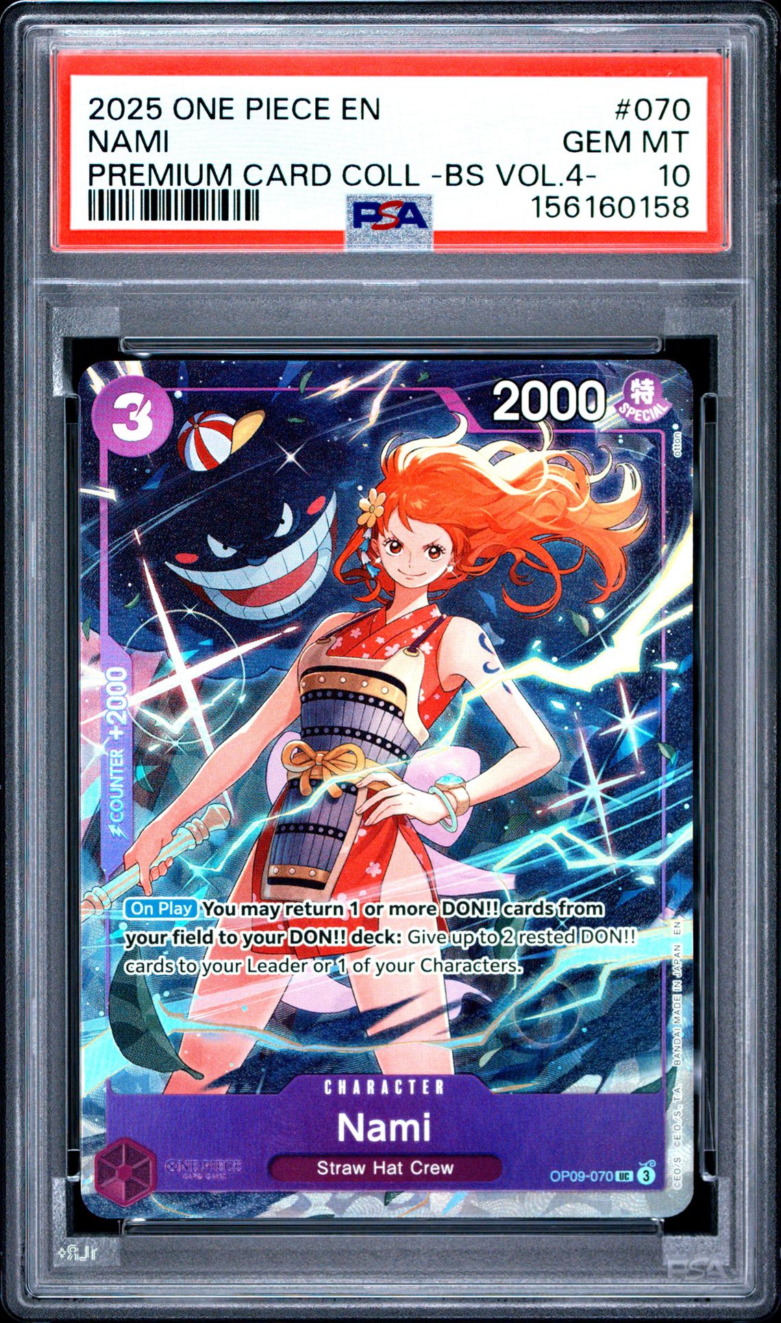 2025 One Piece Premium Card Collection -Best Selection Vol.4 - Nami #070 Gem Mt 10 front