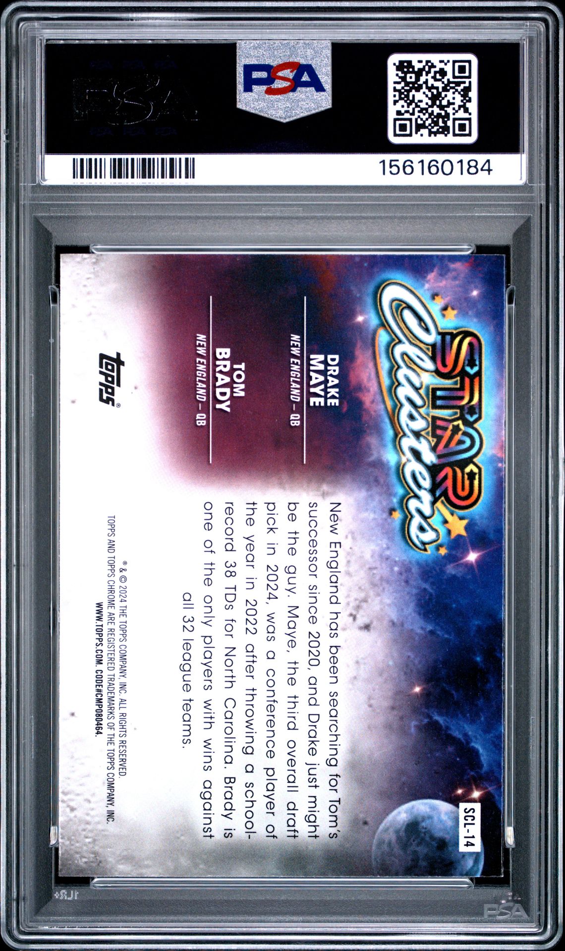 2024 Topps Cosmic Chrome Star Clusters Maye/Brady #14 Mint 9 back