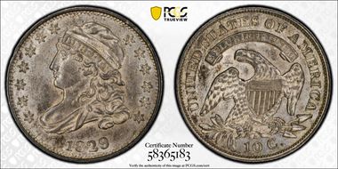 1829 10C Small 10C MS62