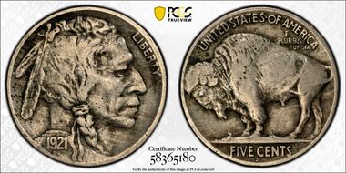 1921-S 5C 2 Feathers, FS-401 VF20