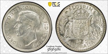 1940(m) Florin KM-40  Ag MS63