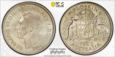 1943-S Florin KM-40  Ag MS64