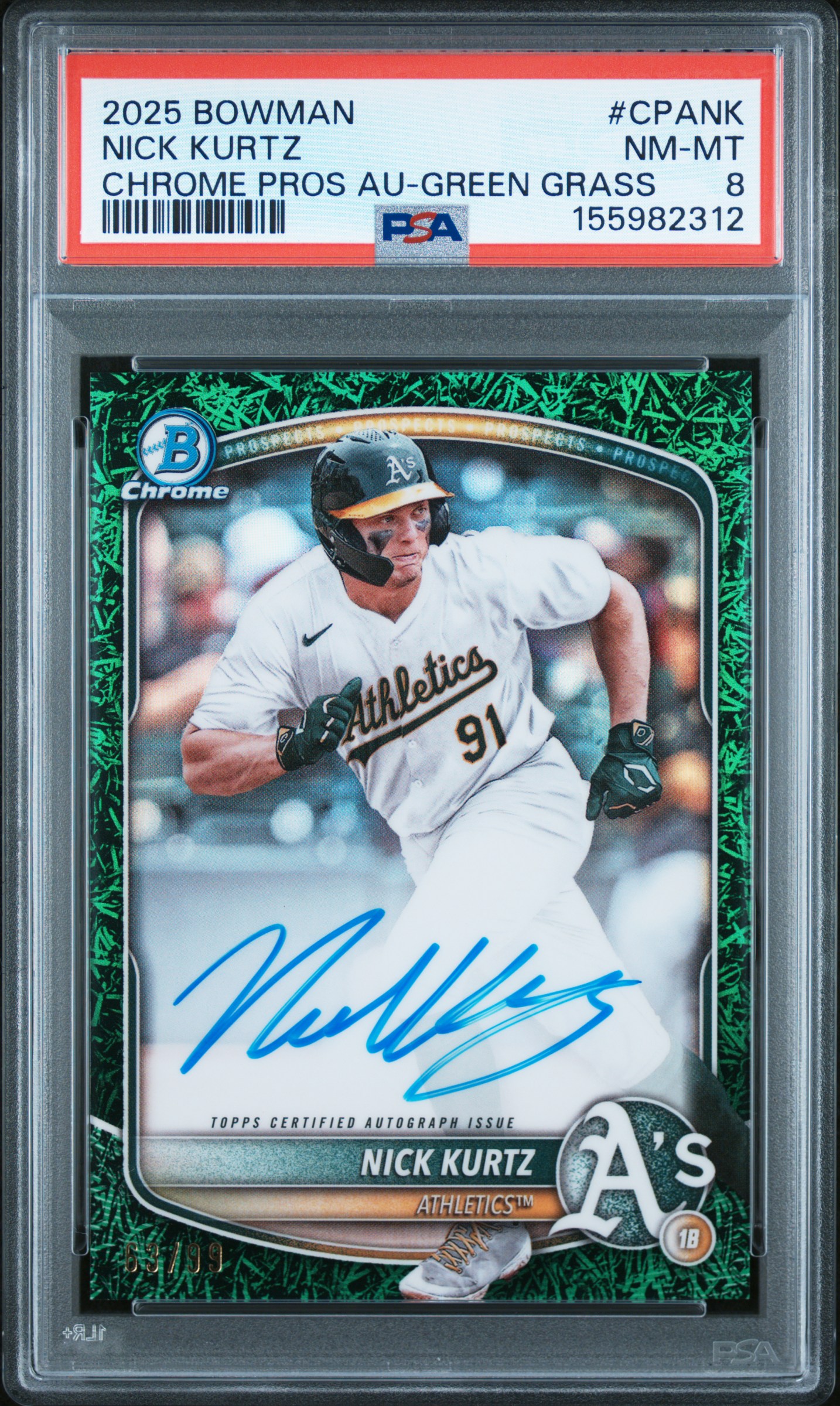 2025 #CPANK Nick Kurtz PSA 8 Bowman Chrome Prospect Autographs