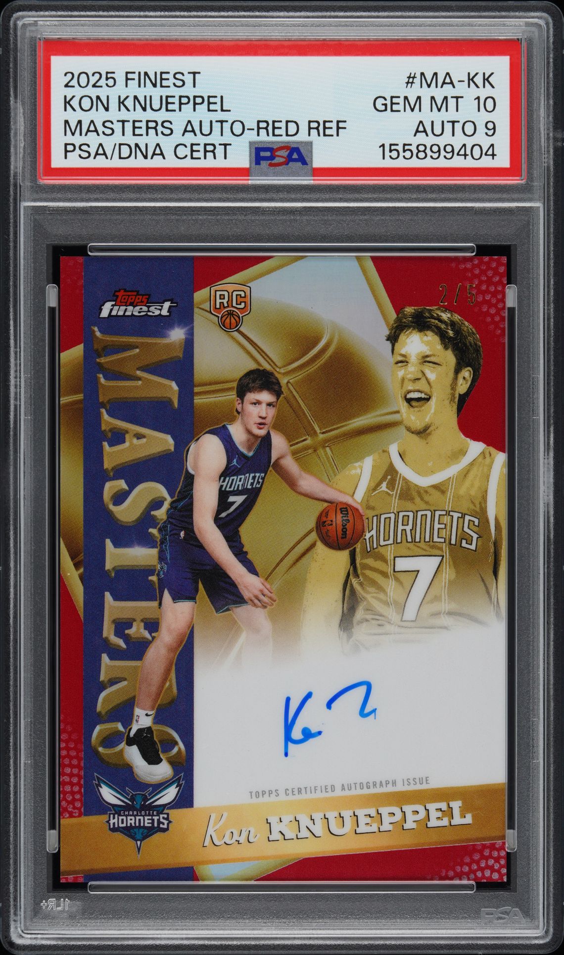 2025 Topps TOPPS FINEST MASTERS AUTOGRAPHS BLUE X-FRACTOR #MA-KK Kon Knueppel front