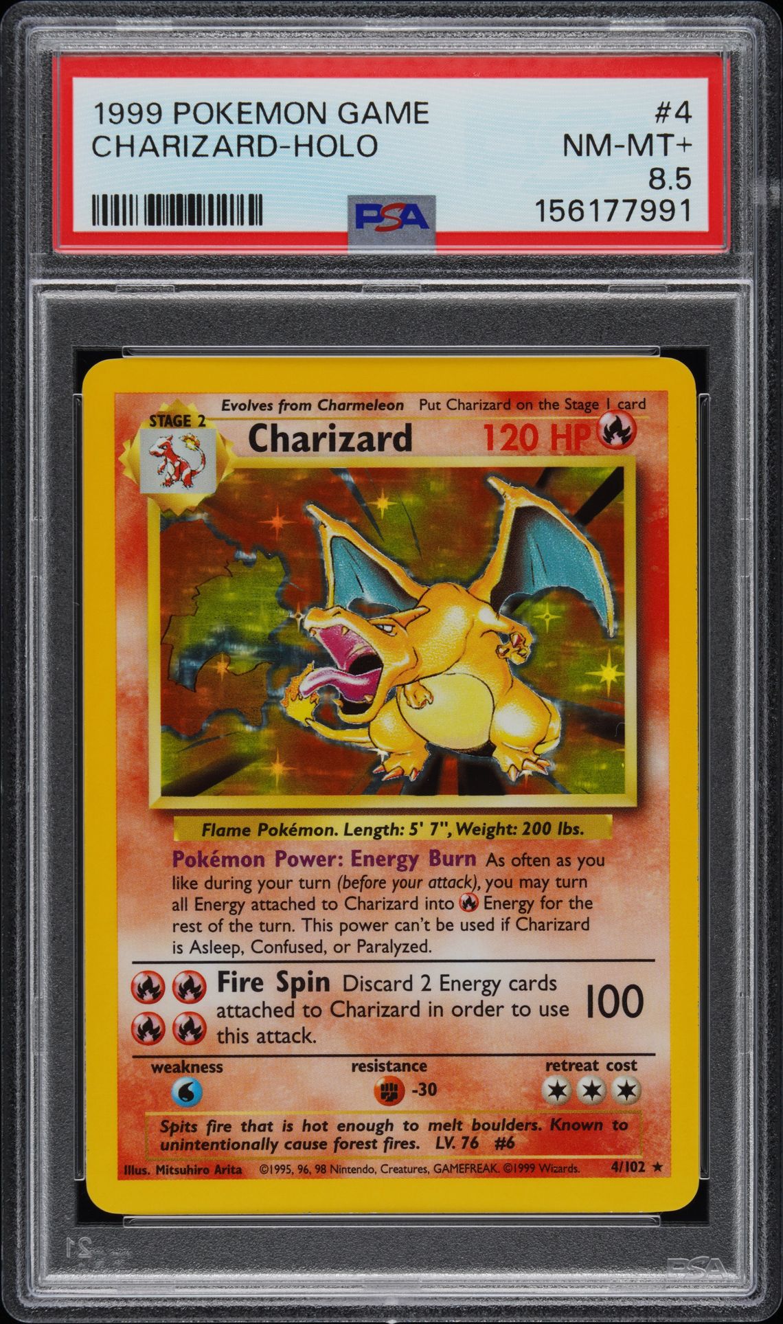 1999 Pokemon POKEMON GAME Holo #4 Charizard-Holo front