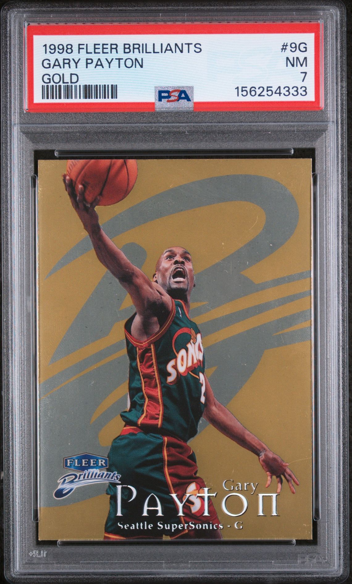 1998 Fleer FLEER BRILLIANTS GOLD #9G Gary Payton front