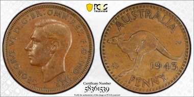 1943-I (b) 1D Long Reverse Denticles AU55BN