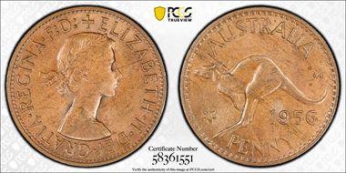 1956 Y. (p) 1D DDR MS63BN
