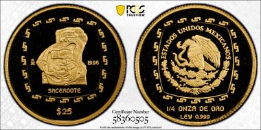 1996-Mo 25 Peso Sacerdote PR69DCAM