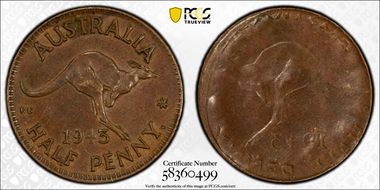 1943-I 1/2D AU58BN
