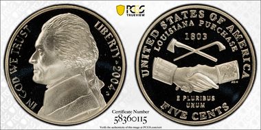 2004-S 5C Peace Medal PR69DCAM