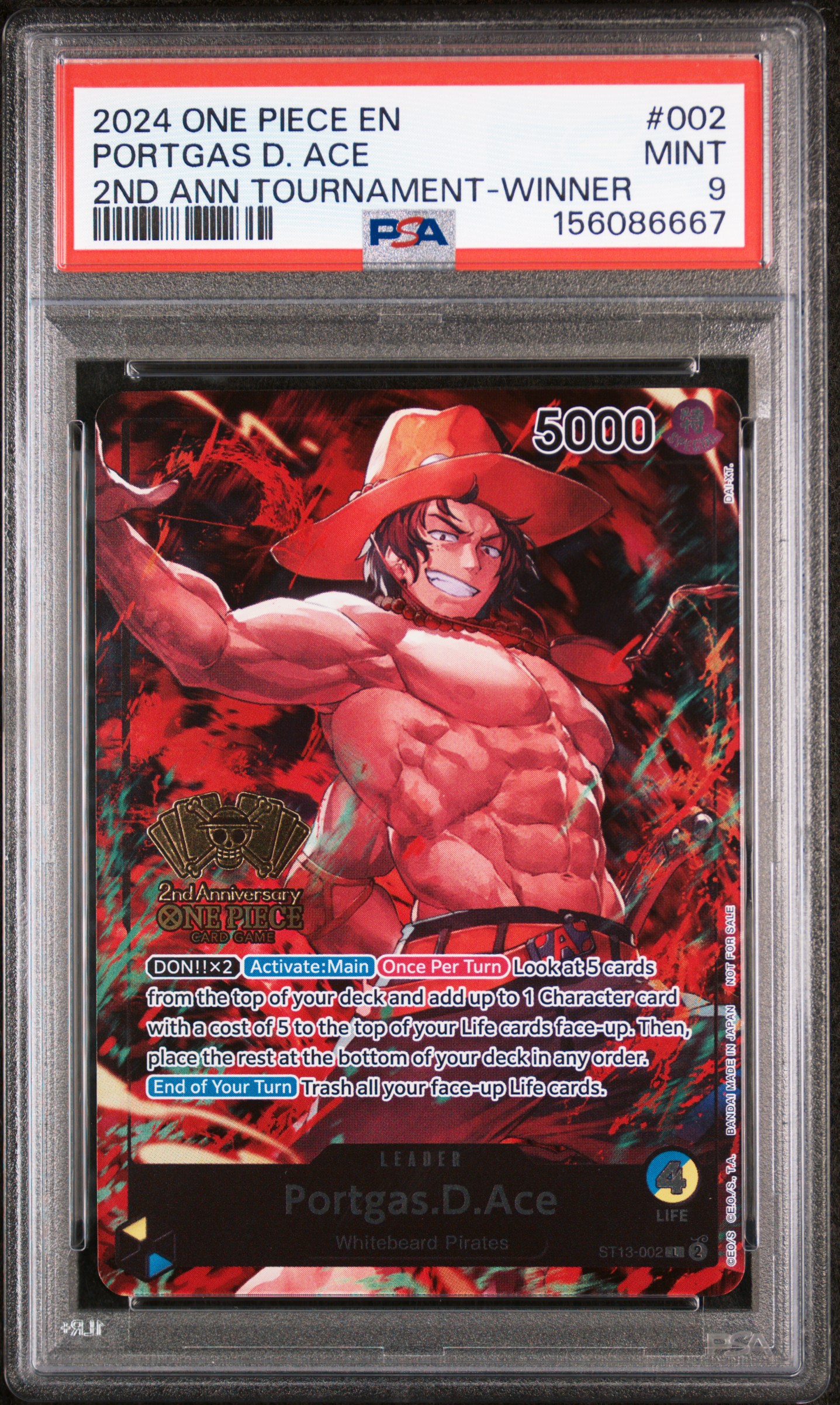 2024 #002 Portgas D. Ace PSA 9 One Piece Promos