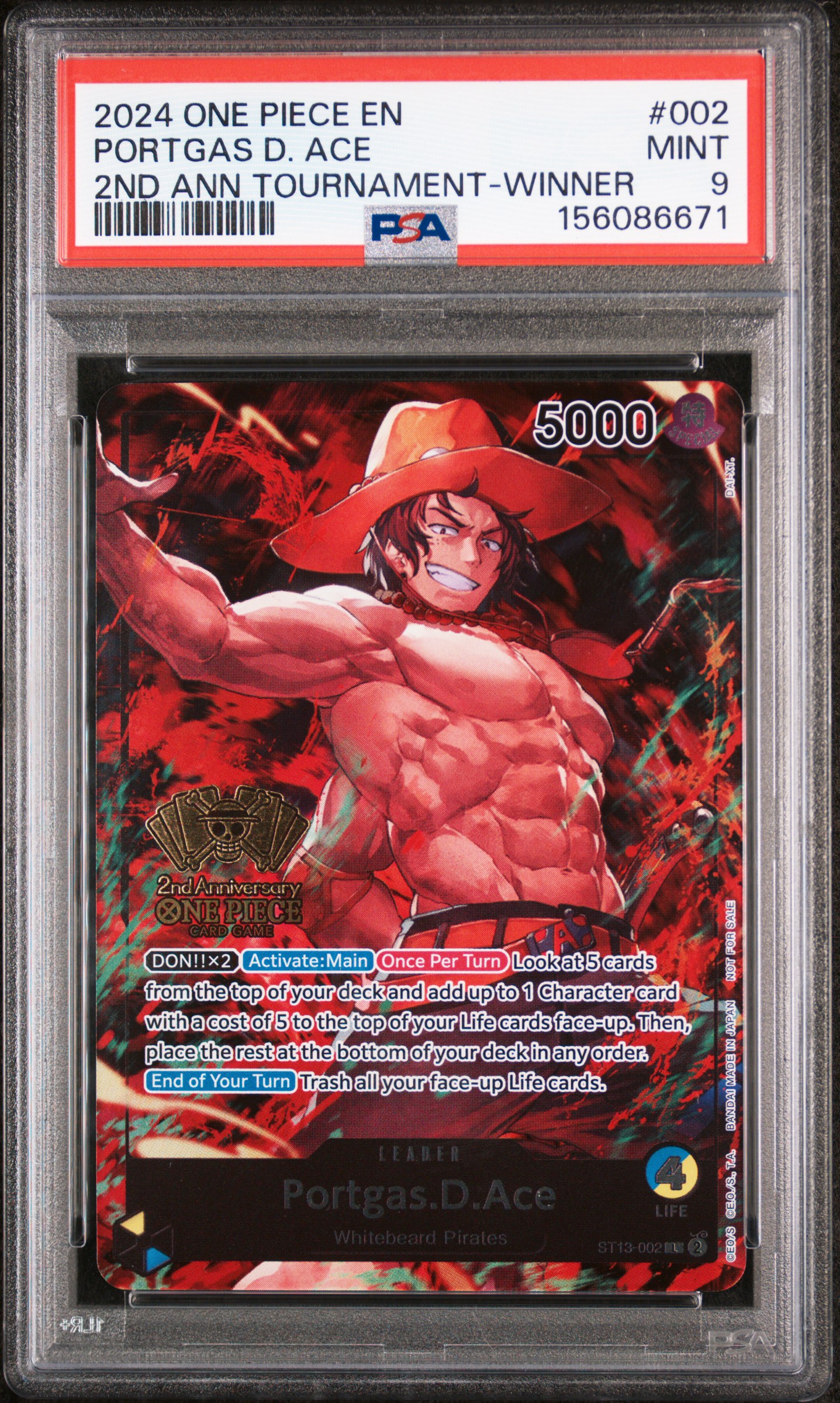 2024 #002 Portgas D. Ace PSA 9 One Piece Promos