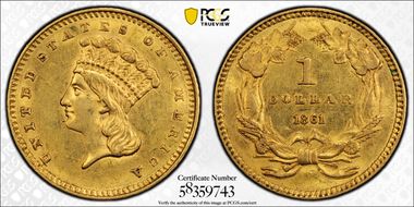1861 G$1 AU58