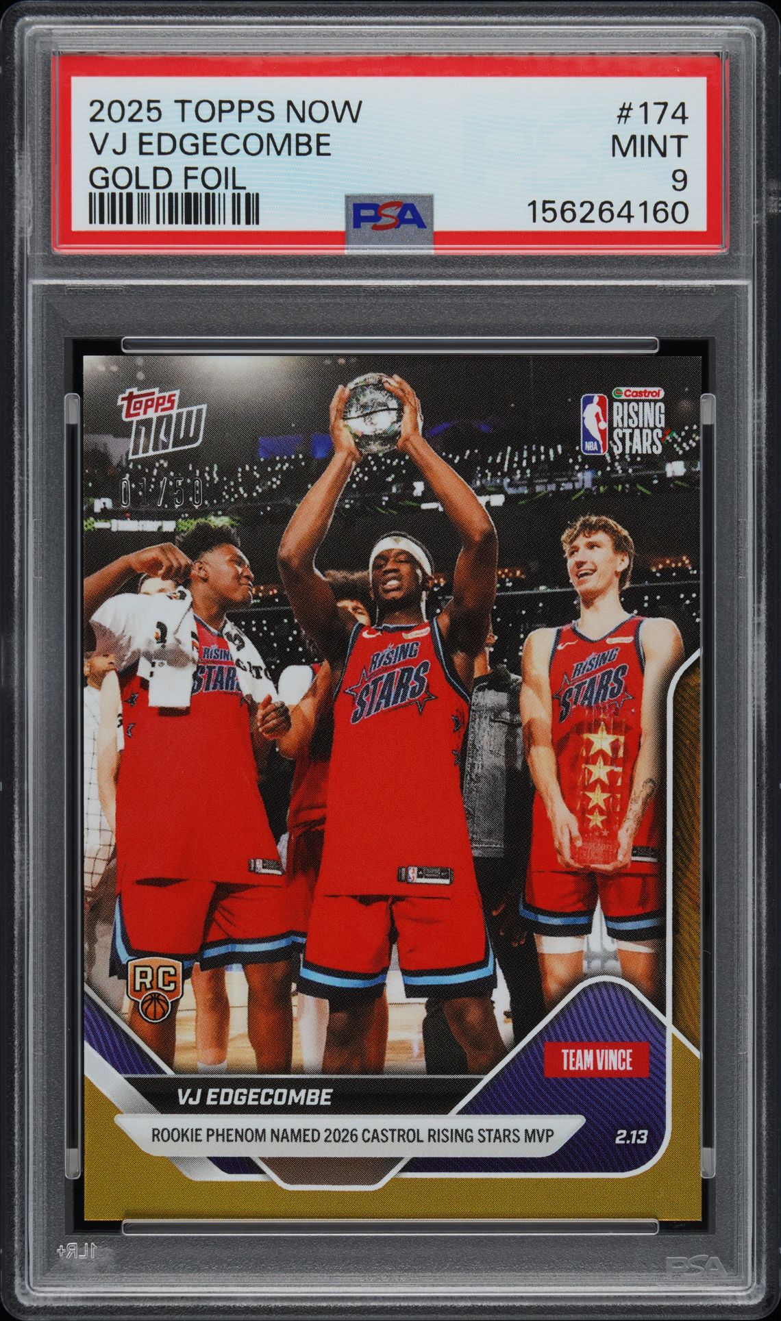 2025 Topps Now TOPPS NOW GOLD FOIL #174 Vj Edgecombe front