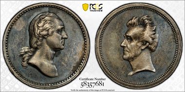 (1862) AR Medal GW-448, J-PR-29 Paquet P Obv/Paquet Jackson Rev AU55