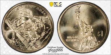 2025-P $1 American Innovation TX Mission Control Center Pos. A First Strike MS66
