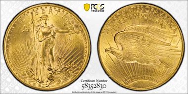1911-S $20 MS62