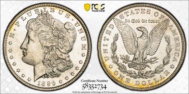 1896 $1 MS62PL