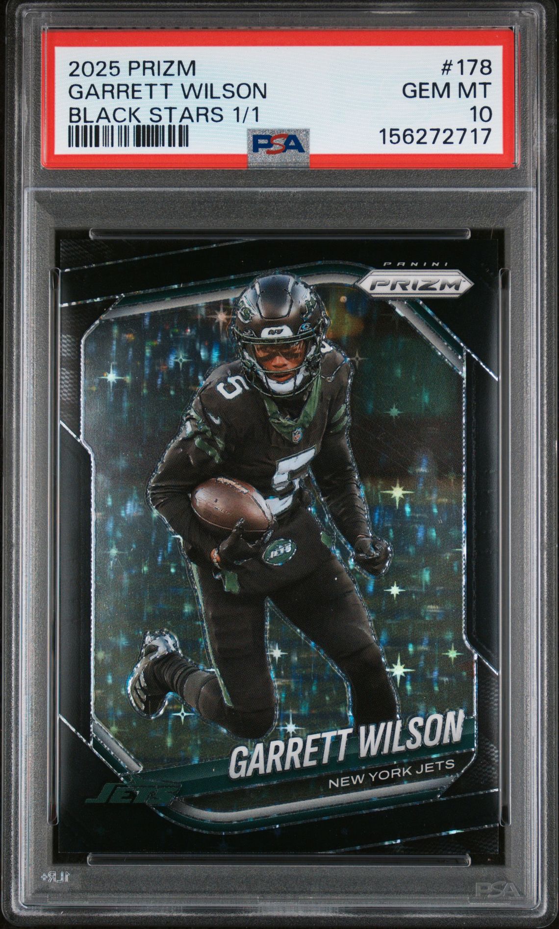 2025 Panini PANINI PRIZM BLACK STARS 1/1 #178 Garrett Wilson front