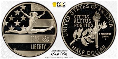 1992-S 50C Olympic PR68DCAM
