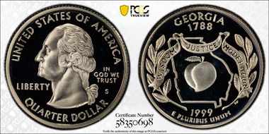 1999-S 25C Georgia PR69DCAM