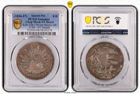 (1834-37) 8 R KM-128 C/M on Mexico 8R N1