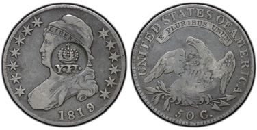(1834-37) 4 R C/M on 1819 US 50c F12
