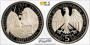 1984-D 5 Mk Customs PR70DCAM