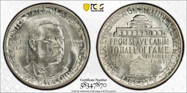 1947 50C Booker T. Washington MS65