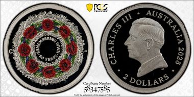 2025-C $2 Remembering WWII Colorized  Ag PR69DCAM