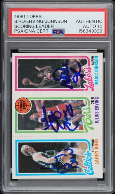 1980 TOPPS LARRY BIRD/JULIUS ERVING/MAGIC JOHNSON SCORING LEADER