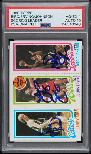 1980 TOPPS LARRY BIRD/JULIUS ERVING/MAGIC JOHNSON SCORING LEADER