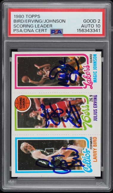 1980 TOPPS LARRY BIRD/JULIUS ERVING/MAGIC JOHNSON SCORING LEADER