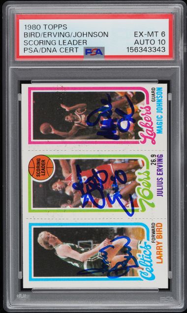 1980 TOPPS LARRY BIRD/JULIUS ERVING/MAGIC JOHNSON SCORING LEADER